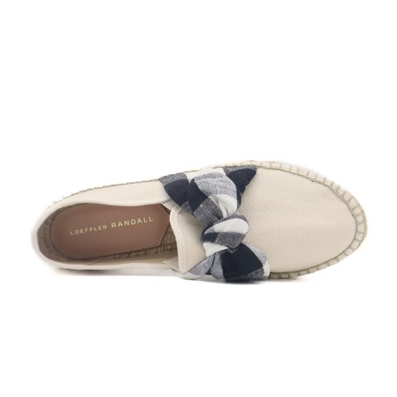 Loeffler Randall Rowan Plaid Bow Canvas Platform Espadrilles 38 - Picture 5 of 8